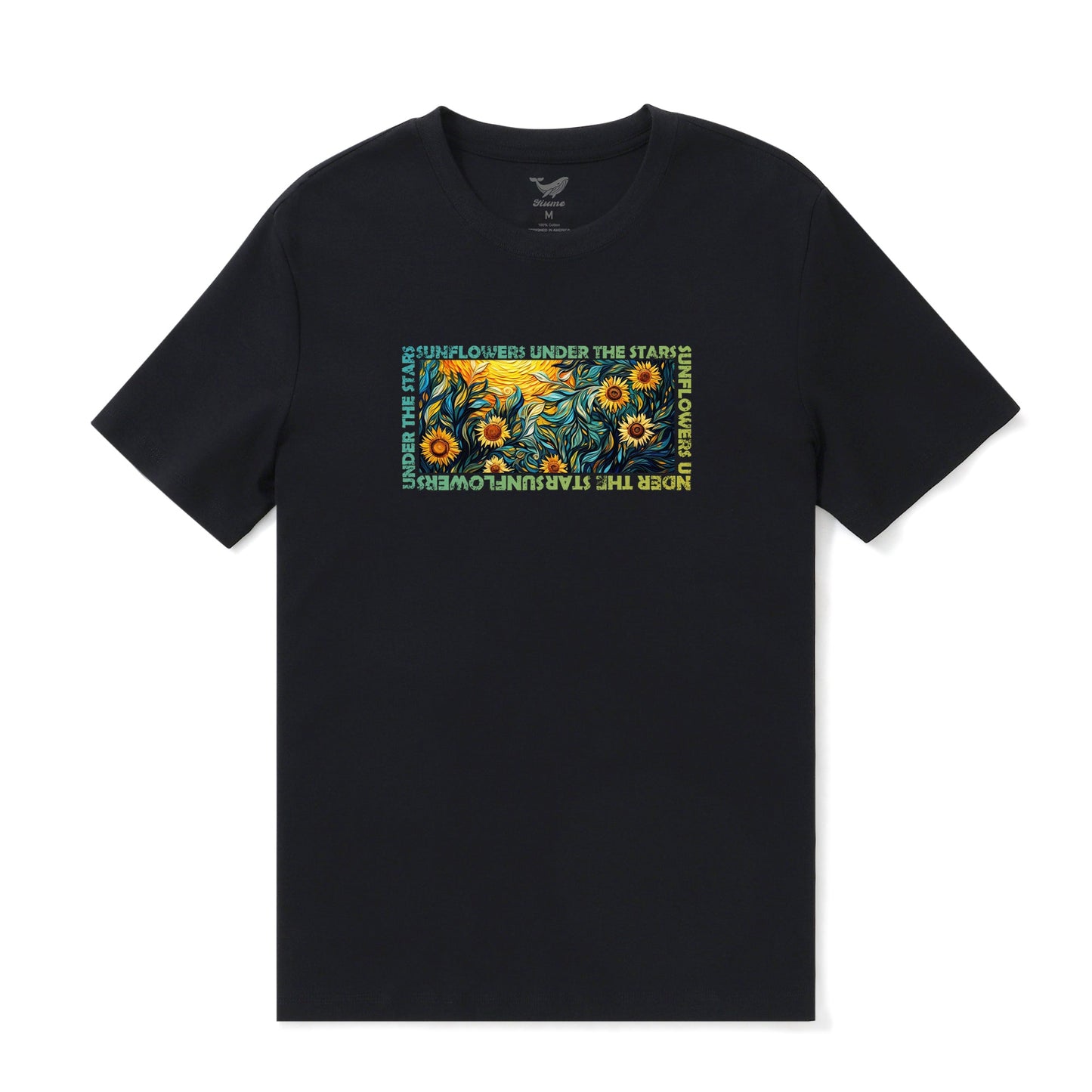 Hawaiian Tee For Men Van Gogh Sunflower Tee Crew Neck 100% Cotton