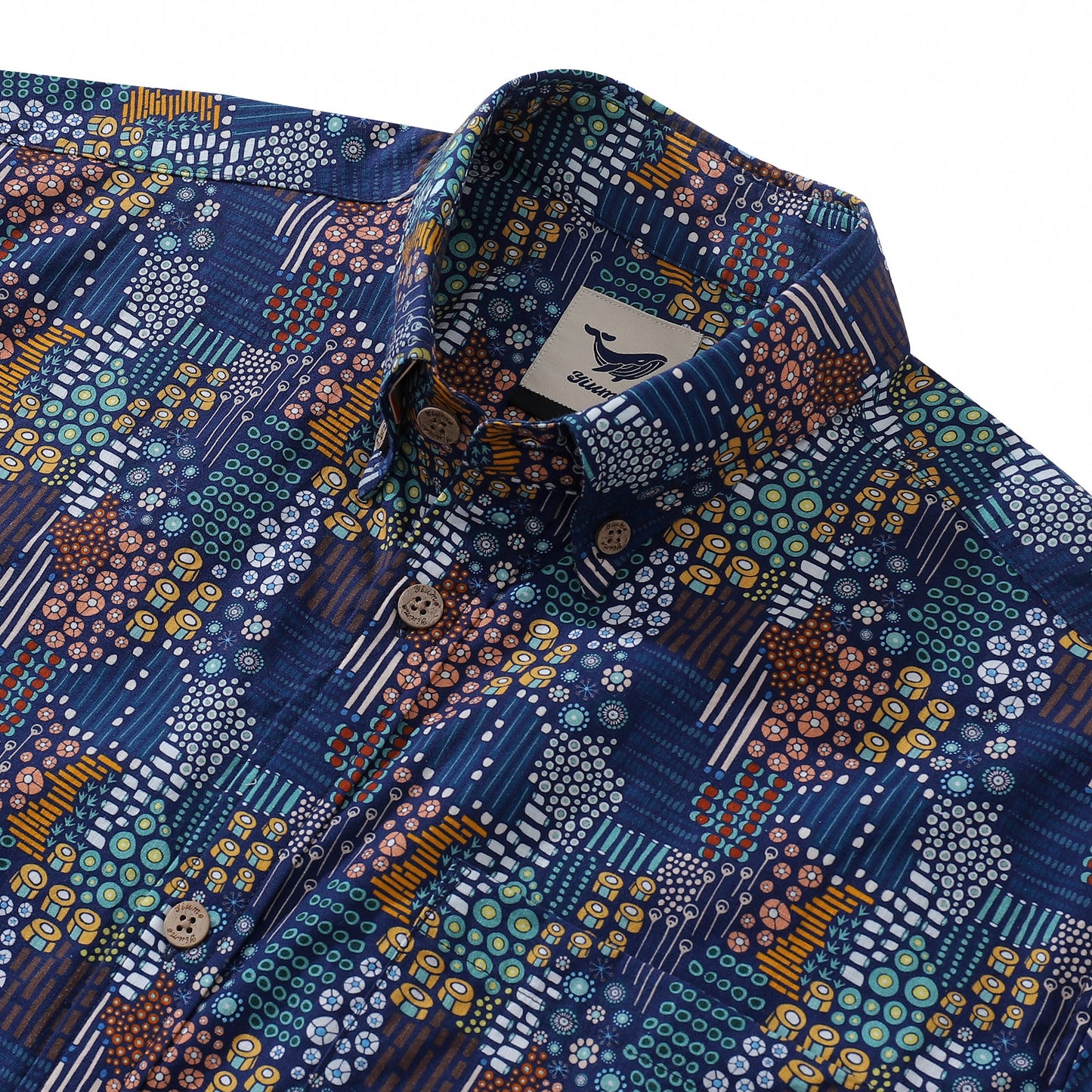 Men's Hawaiian Shirt Bead Pattern By Isoletto Design Cotton Button-down Short Sleeve Aloha Shirt