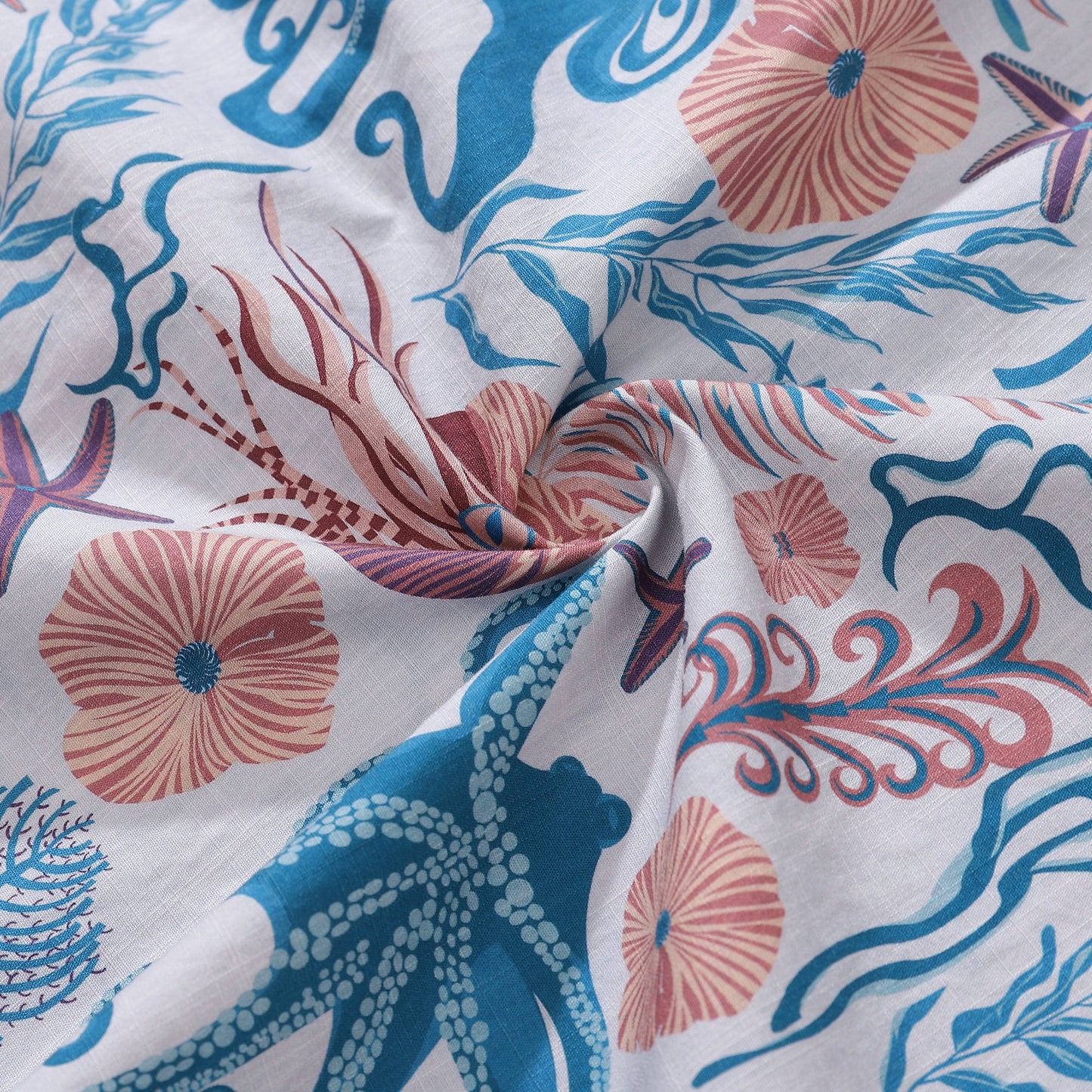 Men's Hawaiian Shirt Octopussy Print By Nina Leth Cotton Button-down Short Sleeve Aloha Shirt