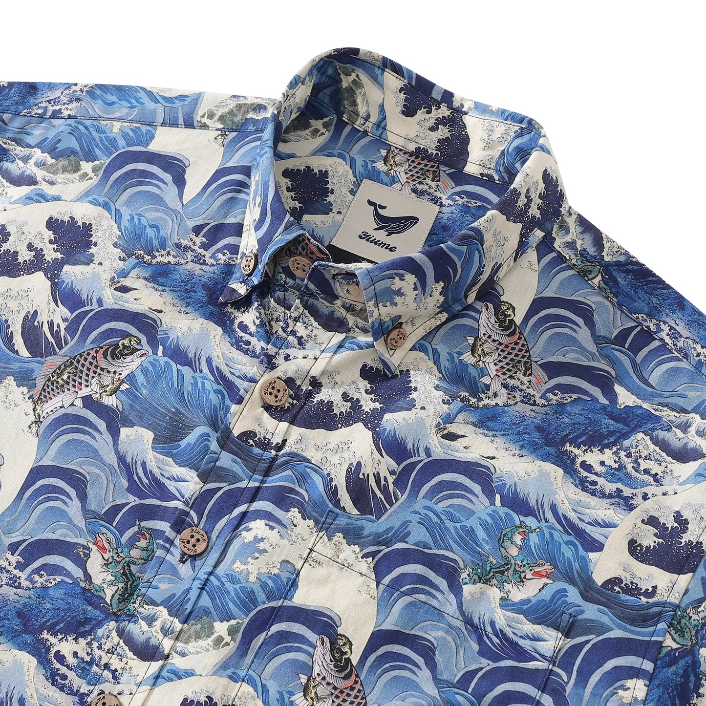 Men's Hawaiian Shirt Lucky Embrace Print Cotton Button-down Short Sleeve Aloha Shirt