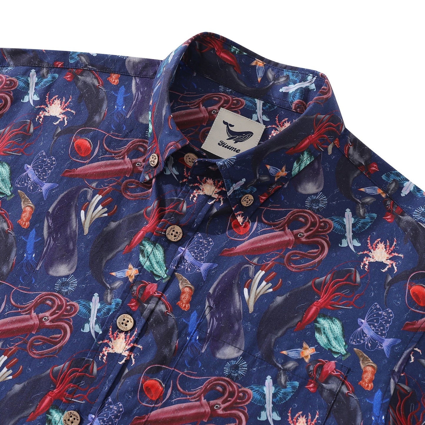 Men's Hawaiian Shirt Leviathan Showdown Print Cotton Button-down Short Sleeve Aloha Shirt