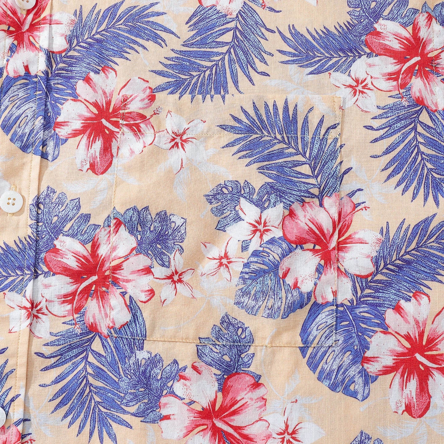 Hawaiian Shirts For Men Blooming hibiscus flower Print Shirt 100% Cotton