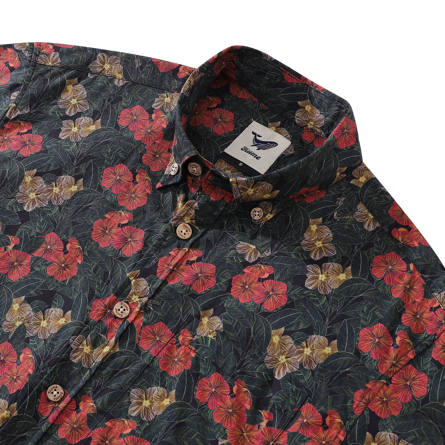 Valentine's Day Men's Hawaiian Shirt Serenity in Bloom Print By Mahhima Bansal Cotton Button-down Short Sleeve Aloha Shirt