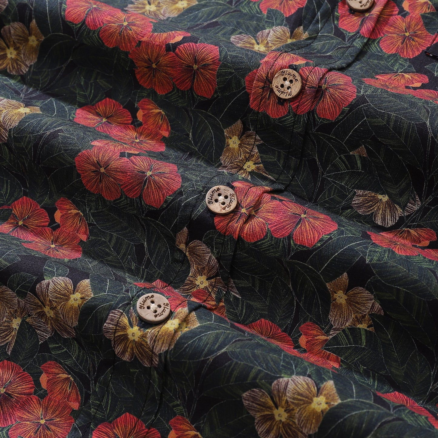 Valentine's Day Men's Hawaiian Shirt Serenity in Bloom Print By Mahhima Bansal Cotton Button-down Short Sleeve Aloha Shirt