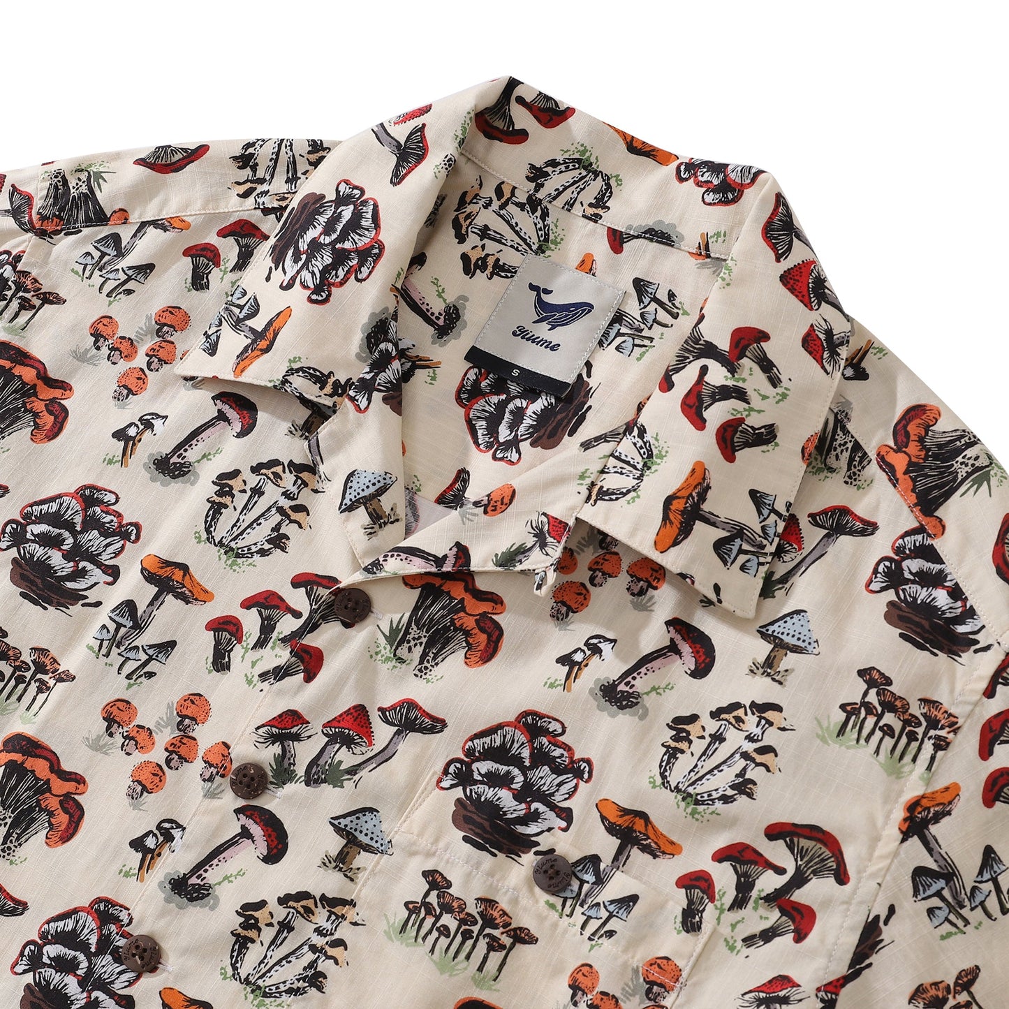 Summer Hawaiian Shirt For Men Shroomy land By Kashmira Jayaprakash Print Shirt Camp Collar 100% Cotton