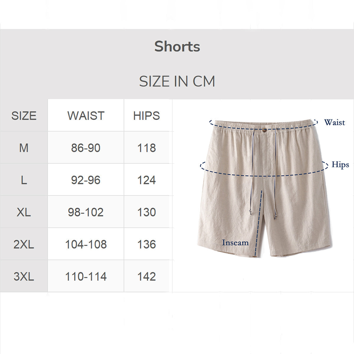 SIZE CHART CM