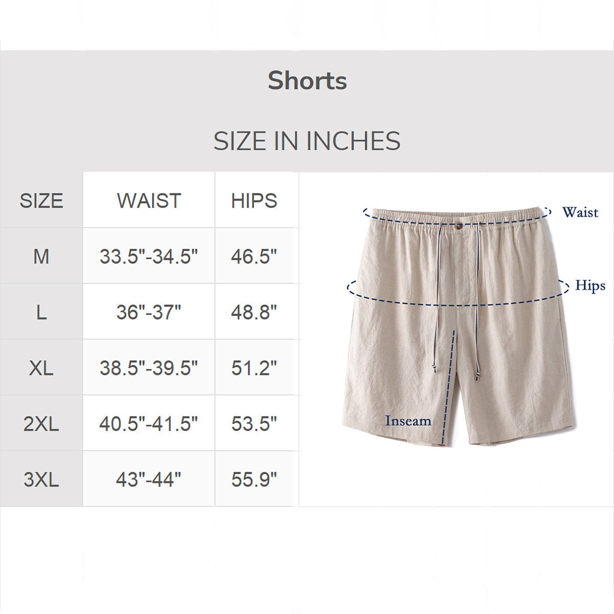 SIZE CHART INCH