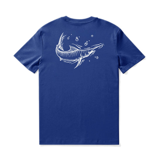 Hawaiian Tee For Men Fish Tee Crew Neck 100% Cotton