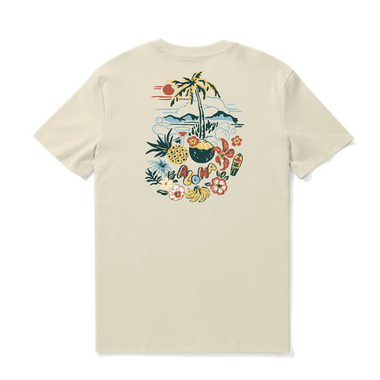 Hawaiian Tee For Men Sunset Palms Tee Crew Neck 100% Cotton