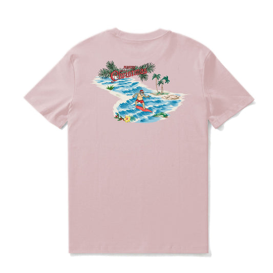 Christmas Hawaiian Tee For Men Surfin' Santa Tee Crew Neck 100% Cotton