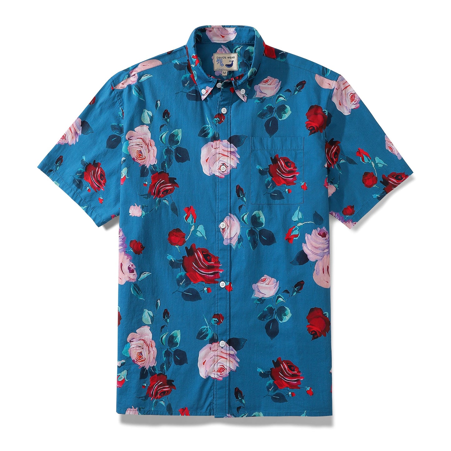 Valentine's Day Hawaiian Shirts For Men Vintage Rose Red And Pink Valentine's Day