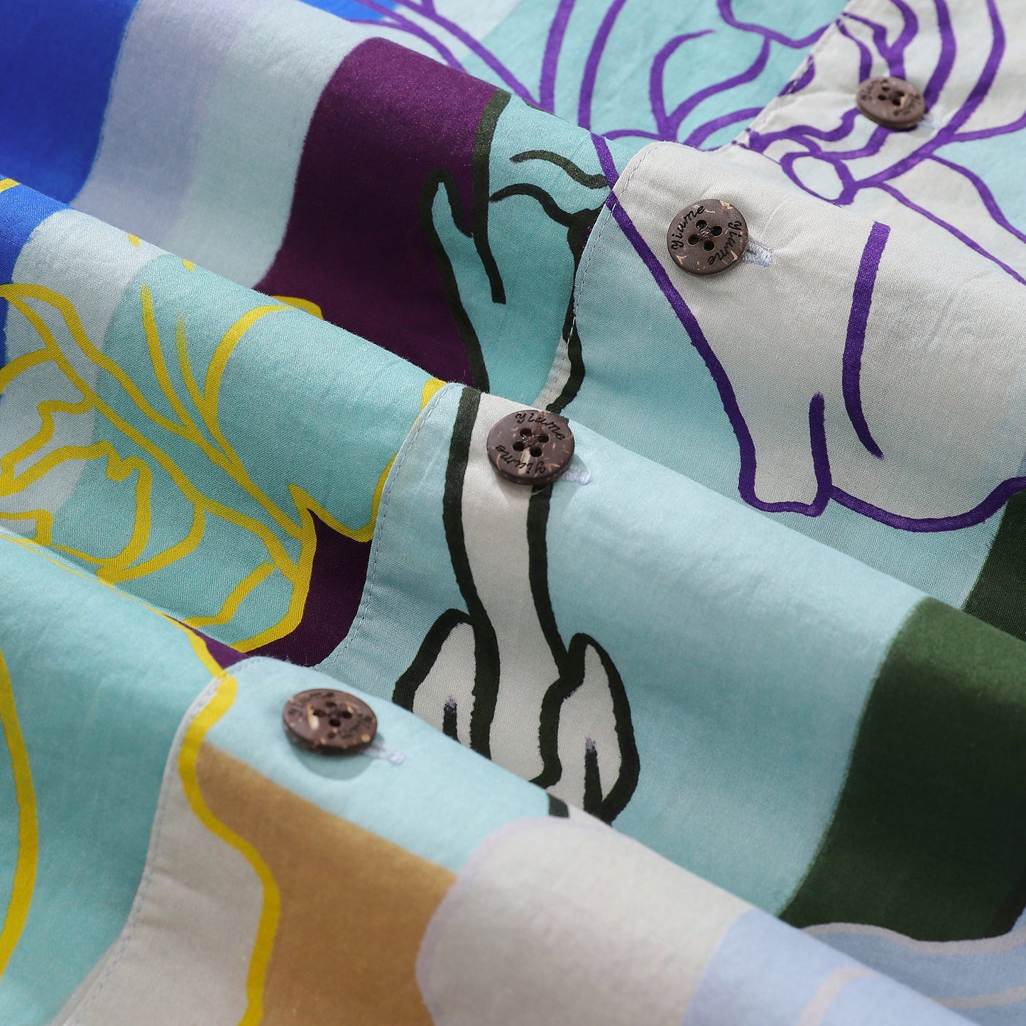Hawaiian Shirts For Men Iris flower Shirt 100% Cotton
