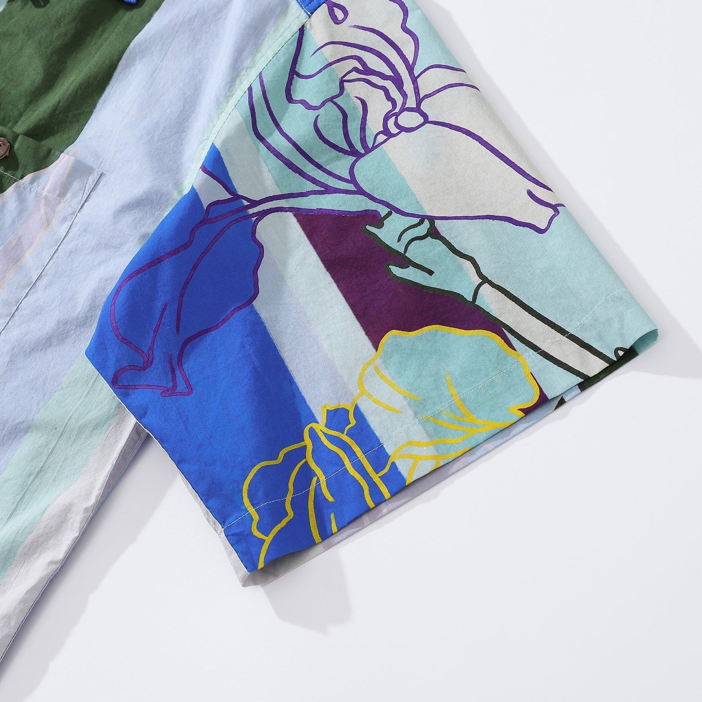 Hawaiian Shirts For Men Iris flower Shirt 100% Cotton