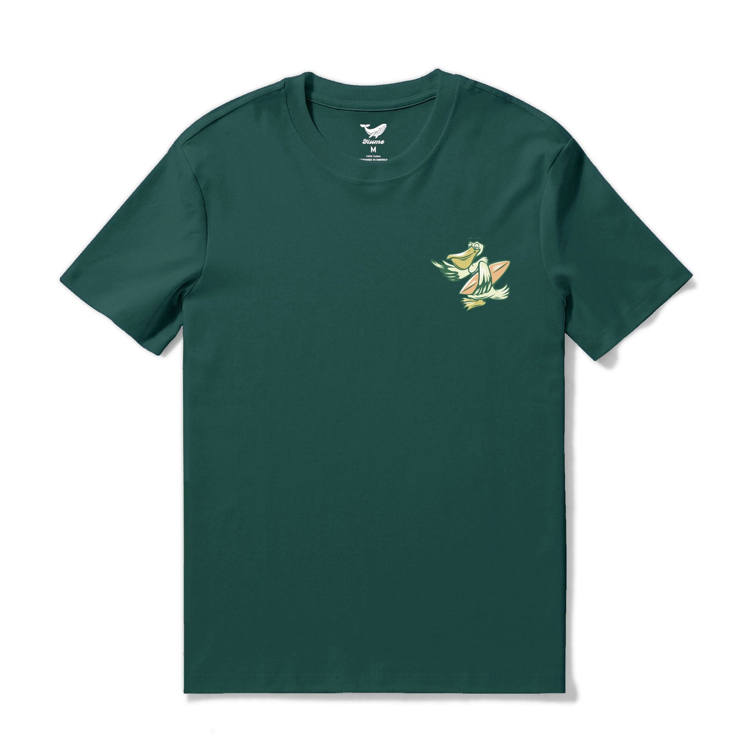 Hawaiian Tee For Men More Surf - Less Work By Loindaflow Tee Crew Neck 100% Cotton - DARK GREEN