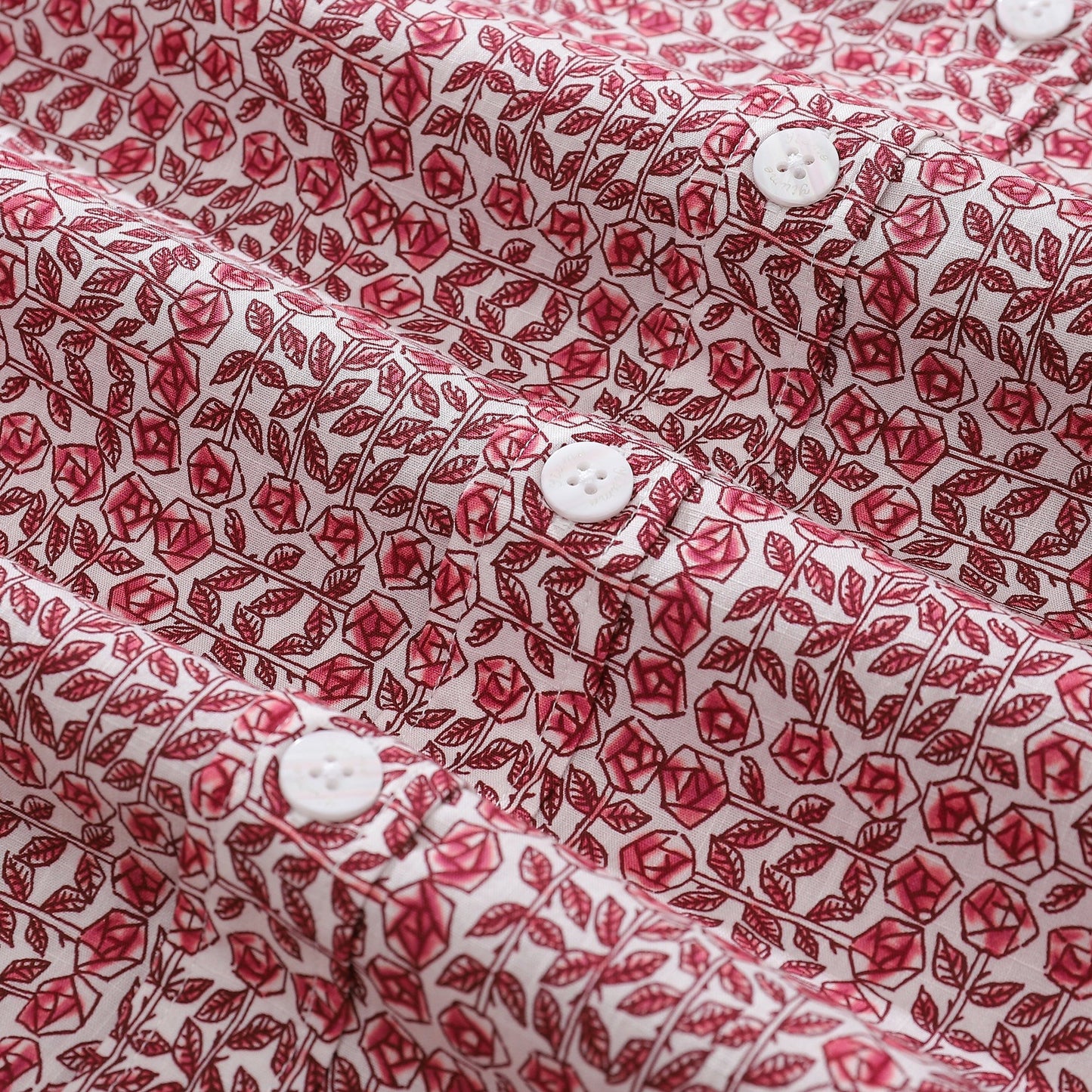 Valentine's Day Men's Funky Hawaiian Shirt Queuing Roses Print Cotton Button-down