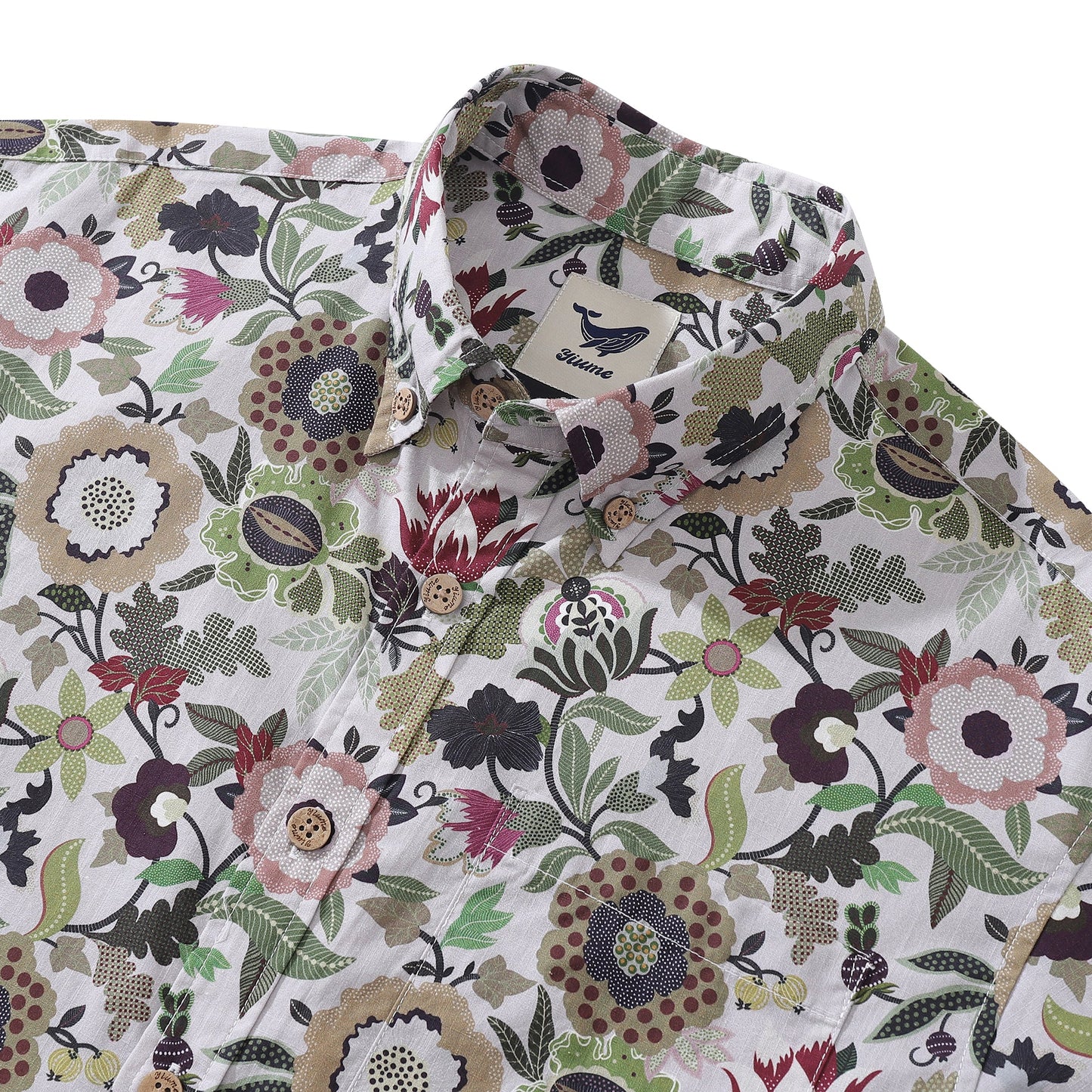 Men's Hawaiian Shirt Floral Circus By Sarah Cotton Button-down Short Sleeve Aloha Shirt