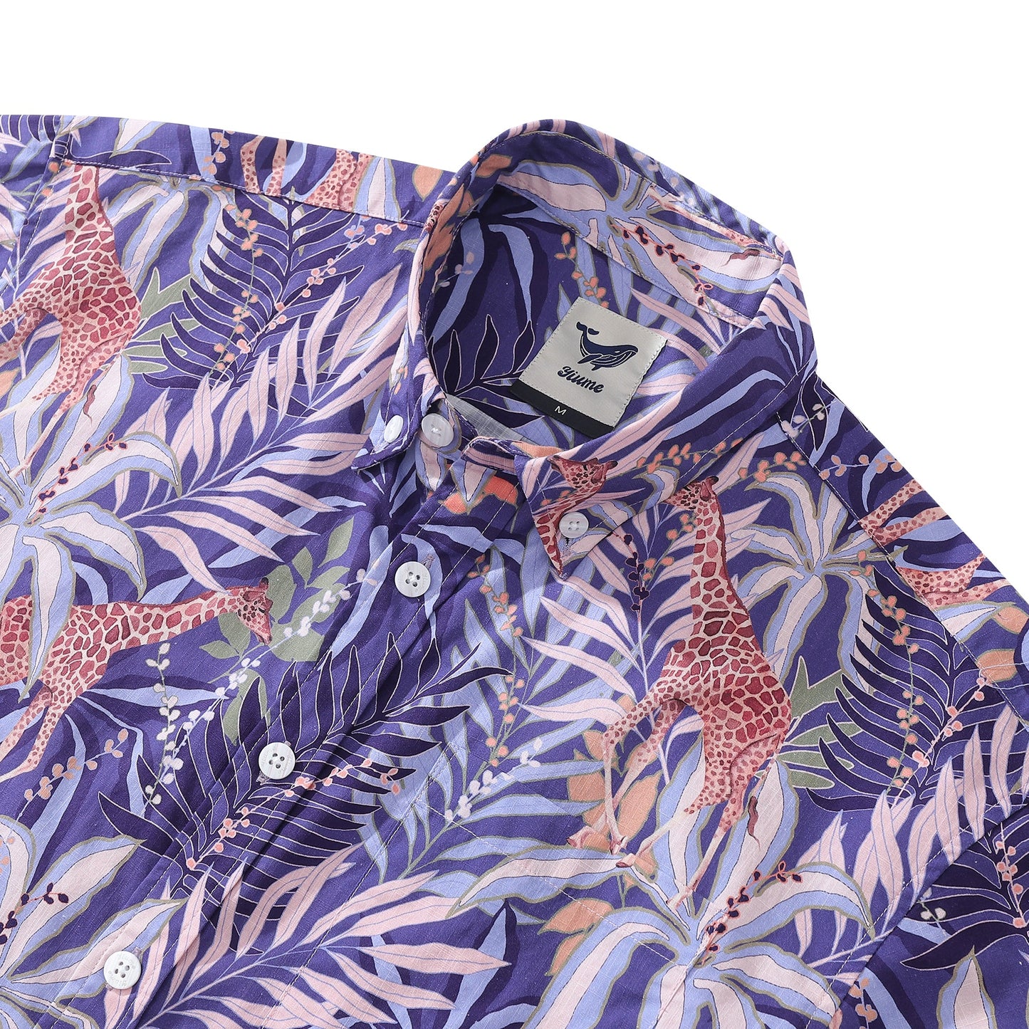 1930s Vinatge Hawaiian Shirt For Men Cotton Button-down Short Sleeve Giraffes Aloha Shirt