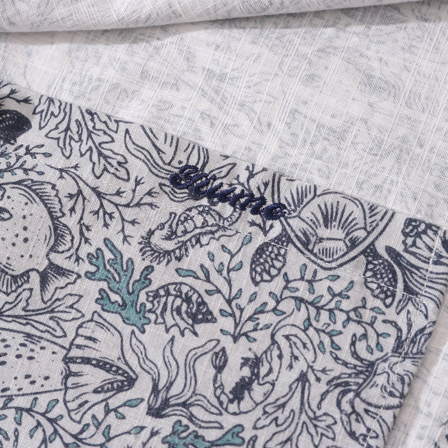 Men's Hawaiian Shirt Ocean Overture By Jillian Anderson Cotton Button-down Long Sleeve Aloha Shirt