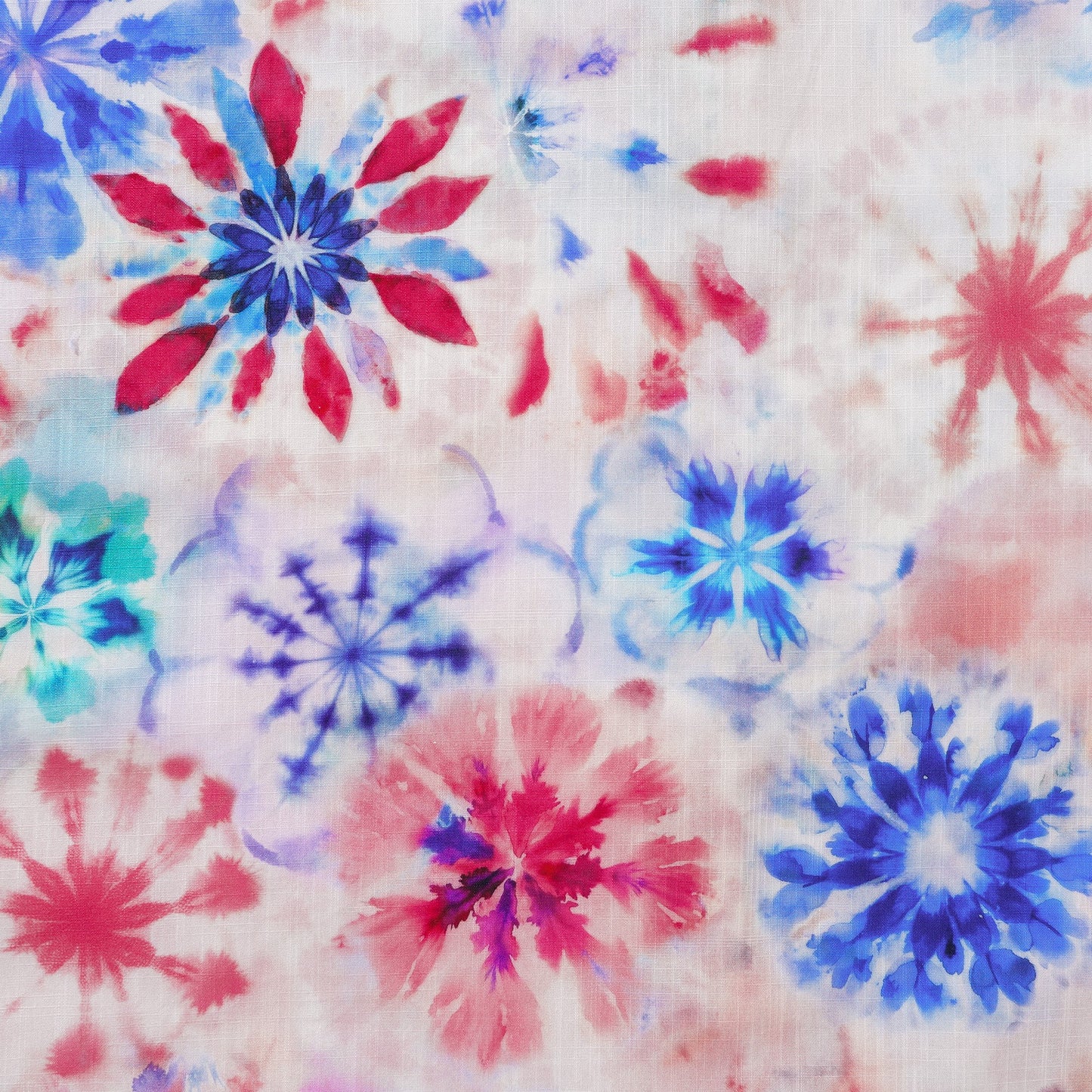 Men's Hawaiian Shirt Short Sleeve Button-down 100% Cotton Blue Aloha Artistic Tie-Dye Floral Shirt